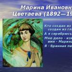 Prezentare pentru evenimentul dedicat aniversării Marinei Tsvetaeva Prezentare pentru aniversarea Marinei Tsvetaeva